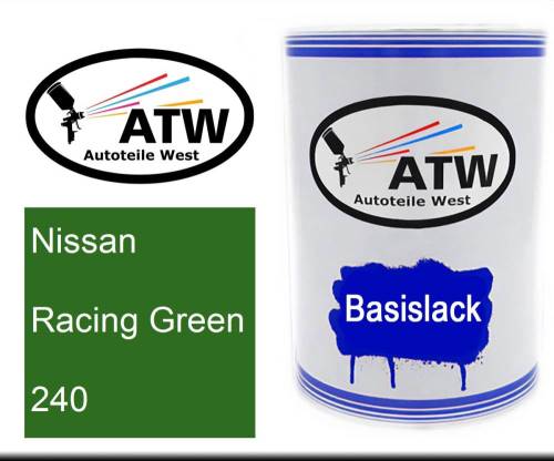 Nissan, Racing Green, 240: 500ml Lackdose, von ATW Autoteile West.